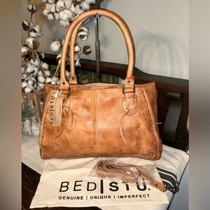 NWT Bed Stu Rockababy Leather Satchel Crossbody Shoulder Bag Tan Rustic $295